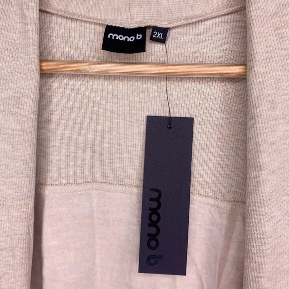 Mono B fleece longline open front cardigan size 2XL - Picture 4 of 11